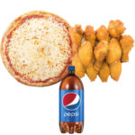 X-Large Cheese Pizza (12 Cut), 10 Wings & 2 Liter Soda